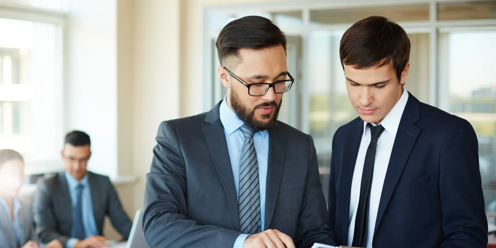 a image of employee at meeting in office